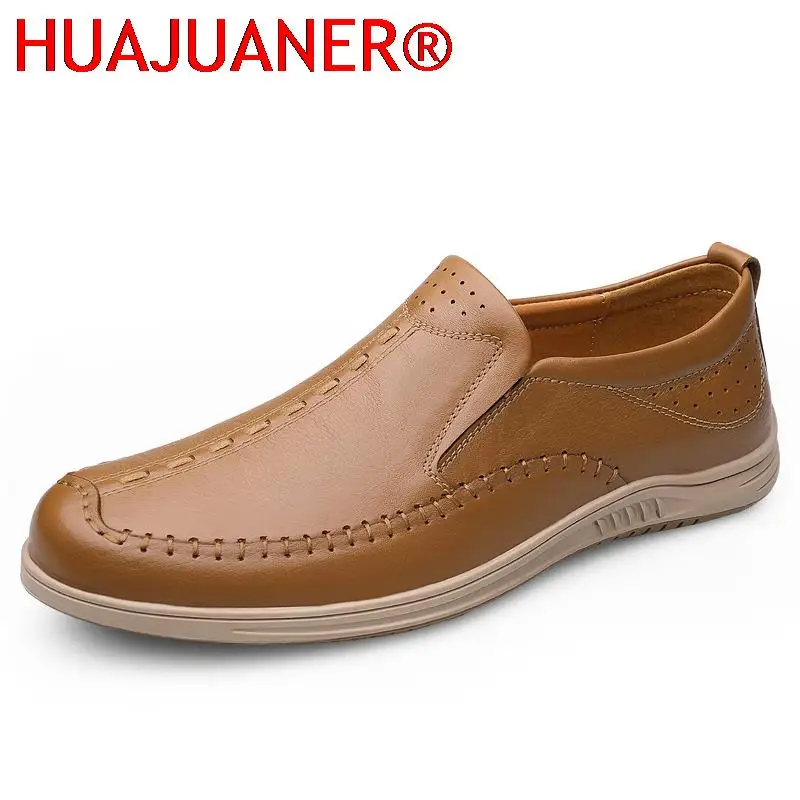 

Brand Black Men Loafers Soft Moccasins Man Shoes High Quality Casual Luxe Genuine Leather Boat Shoes Flats Male Driving Shoes