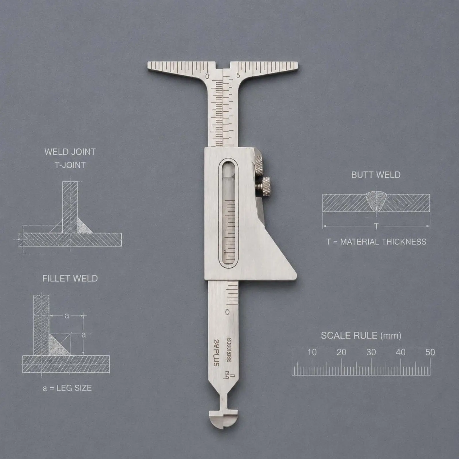 Stainless Steel Welding Measurement Gauge Multi Function Inspection Tool Welding Point Tester Set for Metalworking Fabrication