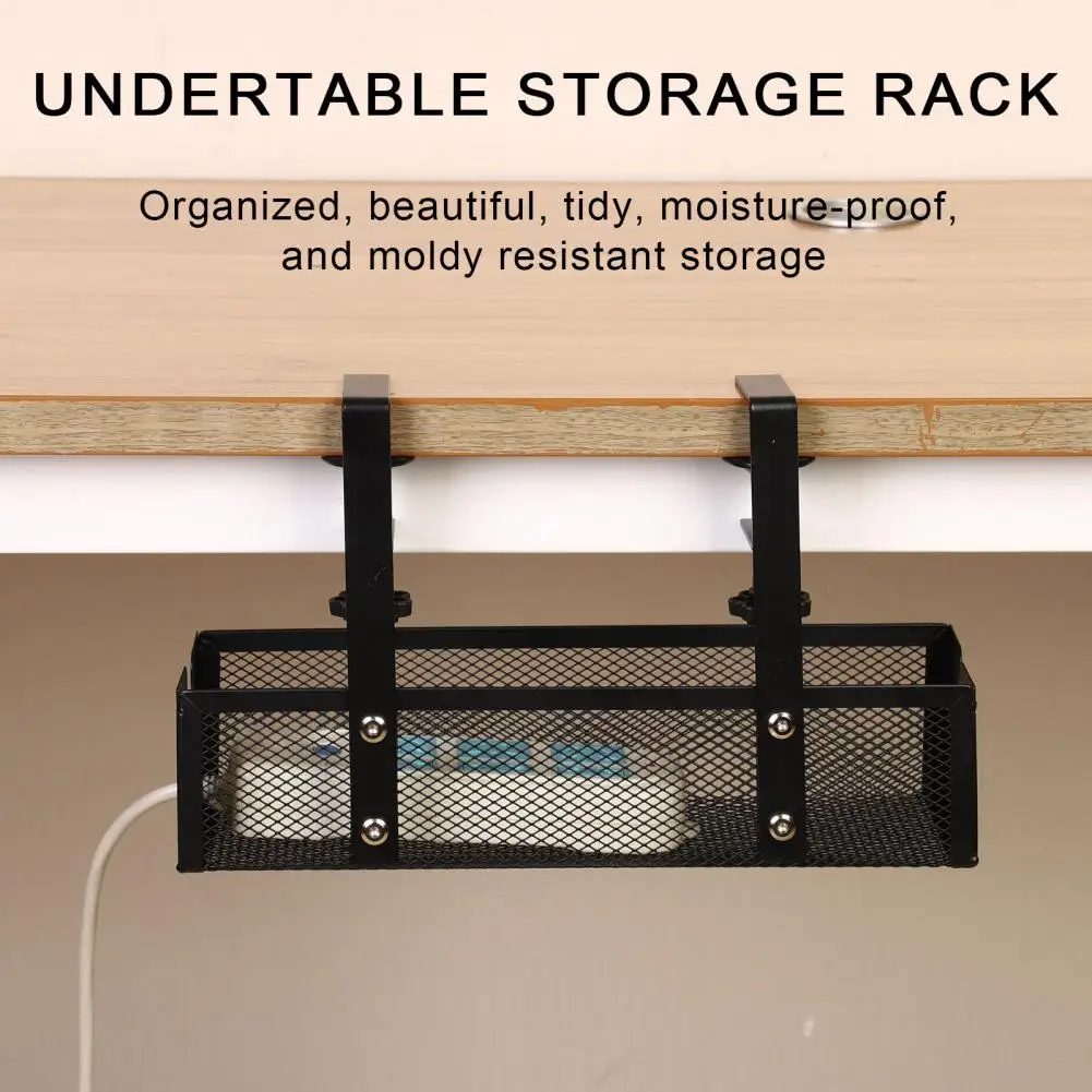 under Desk Cable Management Tray Side Opening Desk Cable Organizer with No Drill Hollow Storage Rack under Desk