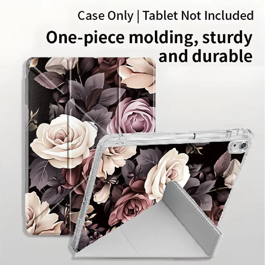 

Dark Rose Holder Cover Tablet Case For iPad Mini 6 7 Air 4 5 M3 M2 M4 11inch 11th 10th 9th 8th 7th 12.9inch Pro 2025 Y-Fold