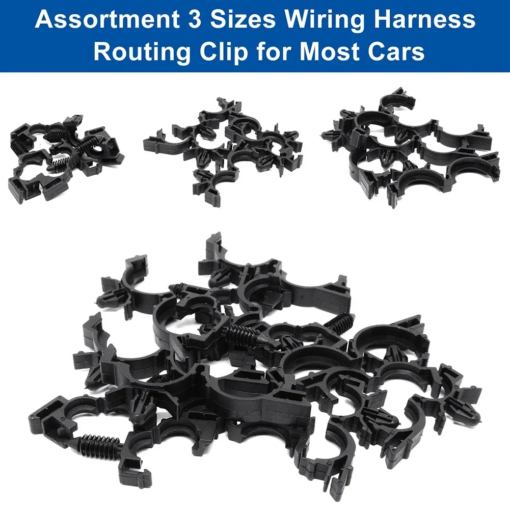 45pcs Nylon Cable Tie Wrap Fixed Fastener Clips Cars Mount Wire Tie Clip Car Hose Fastening Zip Strap Kit
