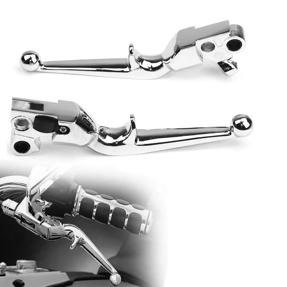 Chrome Motorcycle Aluminum Pump Handle Lever Brake Clutch for harley dyna sportster xl883 xl1200 softail touring flhr 1996-2010