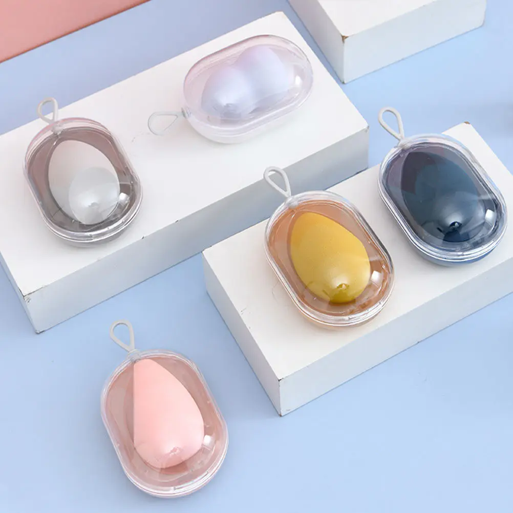 4Pcs Premium Makeup Sponge Holder Set Elegant Compact Beauty Egg Box for Hygienic Storage Travel Friendly Sponge
