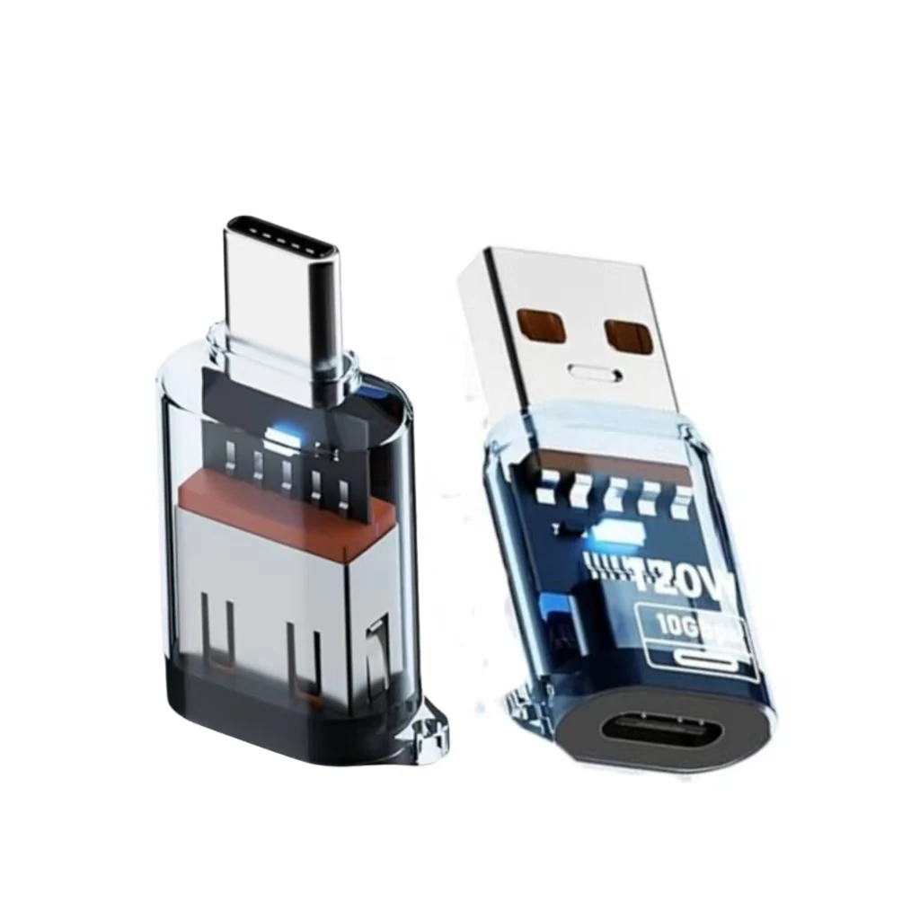 Adaptador USB 3,2 a tipo C de carga rápida, 120W, OTG, 10GB, transferencia de Audio y datos de alta velocidad para PC, tableta, Xiaomi, Huawei, convertidor USB C