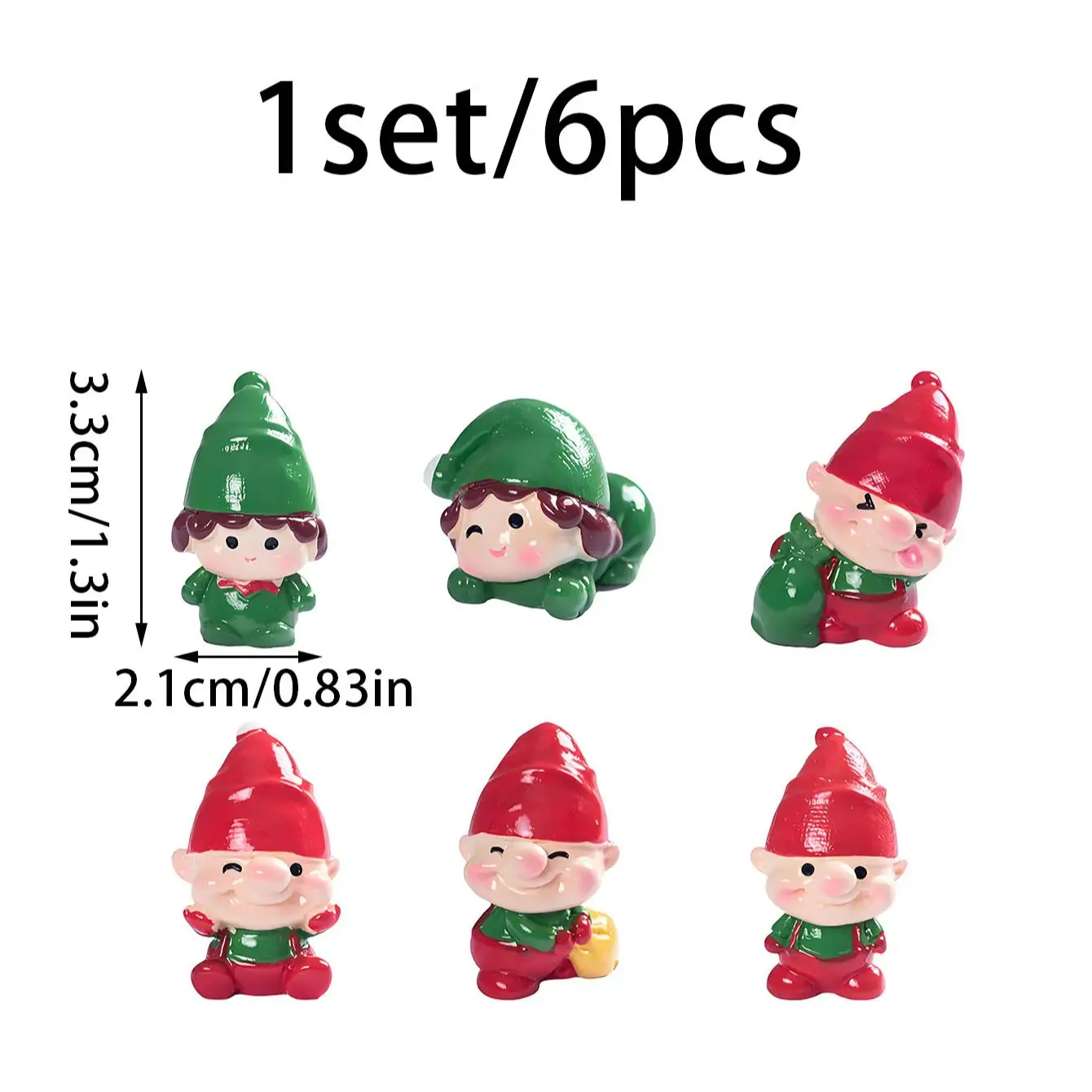 6 قطعة تماثيل صغيرة لجان عيد الميلاد لطيف الجان ليتل الناس ديكور DIY بها بنفسك حديقة الجنية شجرة عيد الميلاد تزيين في العطلة