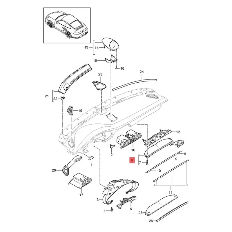 RH Front Instrument Cup Holder 99155219401 For 997 987 991 Boxster Cayman 05-12 Dash Drink Holder 99755229403/2 Parts