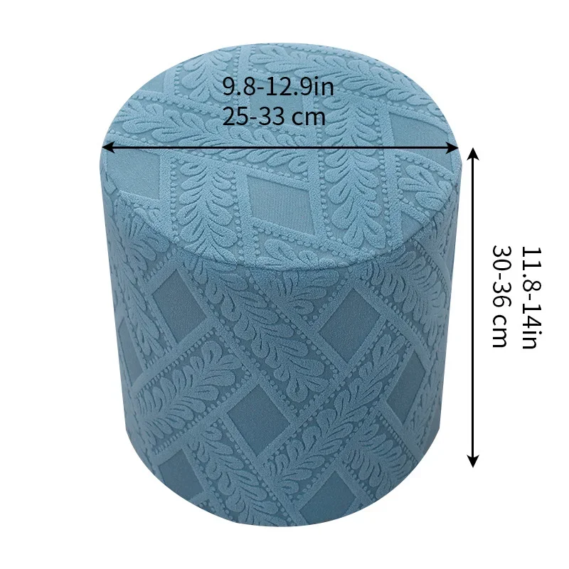 yesStretchable Round Stool Cover, Machine Washable, Home Use Shoe-Changing Stool Cover, Jacquard Sofa Stool Cover 6