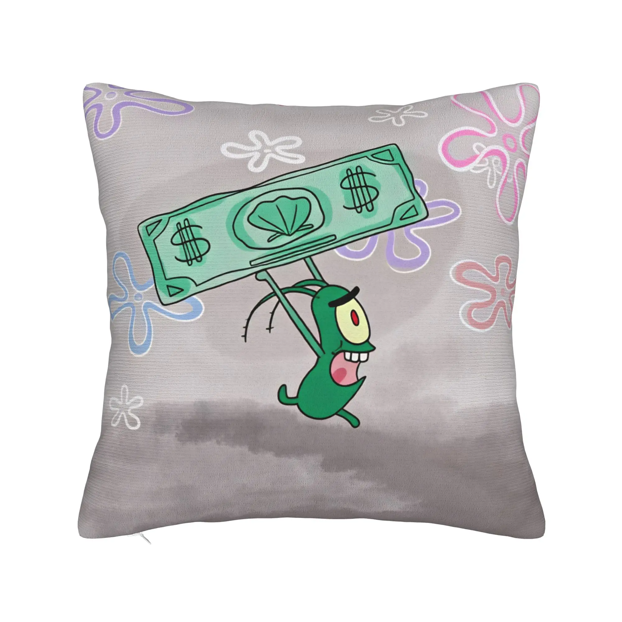 Pillow Case SpongeBobs Plankton  Soft  Pillow Cover For Couch Sofa Bedroom Funny Pillowcases