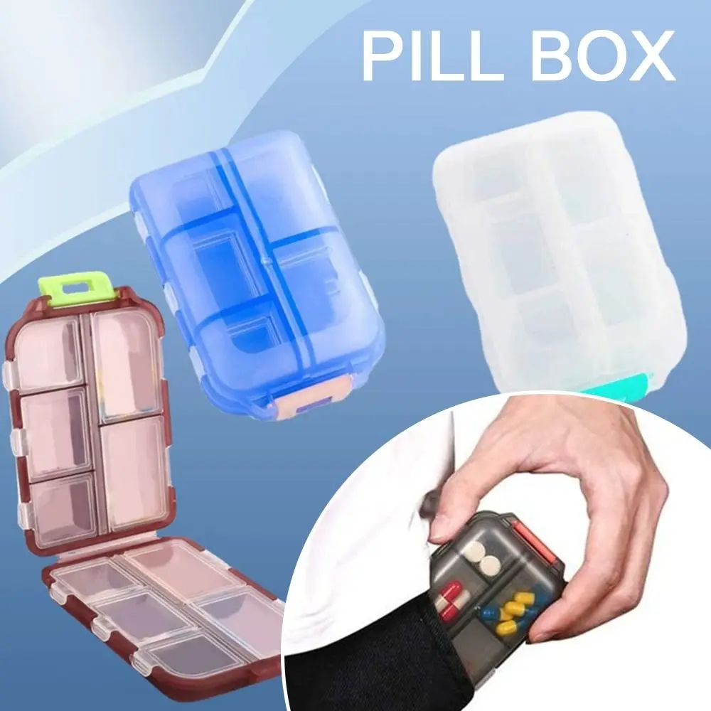 Portable 7 Days Weekly Pill Case Double Layer 10 Grid Medicine Box Storage Box Hairpin