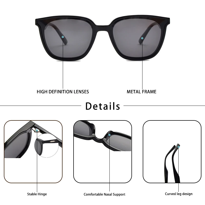 New Square Polarized Sunglasses TR Frame Luxury Personalized Design Sun Glasses Men Outdoor Sports Leisure Shopping Eyeweaer