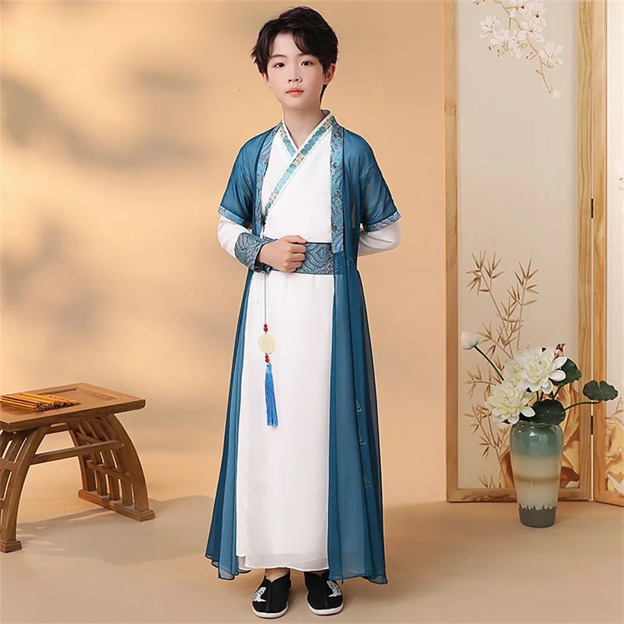 

Baby Hanfu Dress Boy Set Traditional Chinese Costume Cosplay Children Ancient Stage Outfit Girl Suit Kids Clothes Vestido Chino