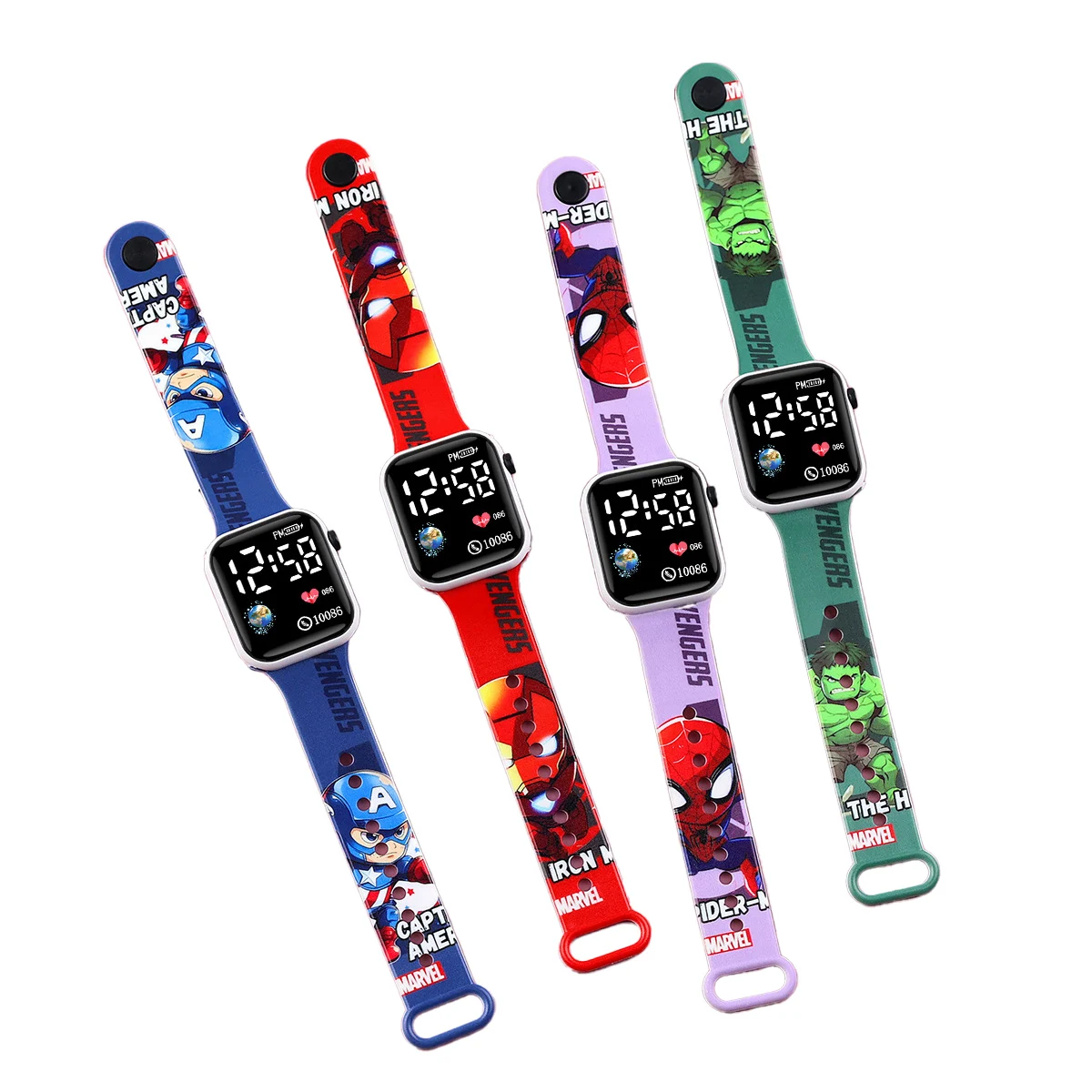 New Cartoon Printed Spideman Children Watches for Kids Boys LED Electric Iron Man Watch Girls Women Student Gift view 3