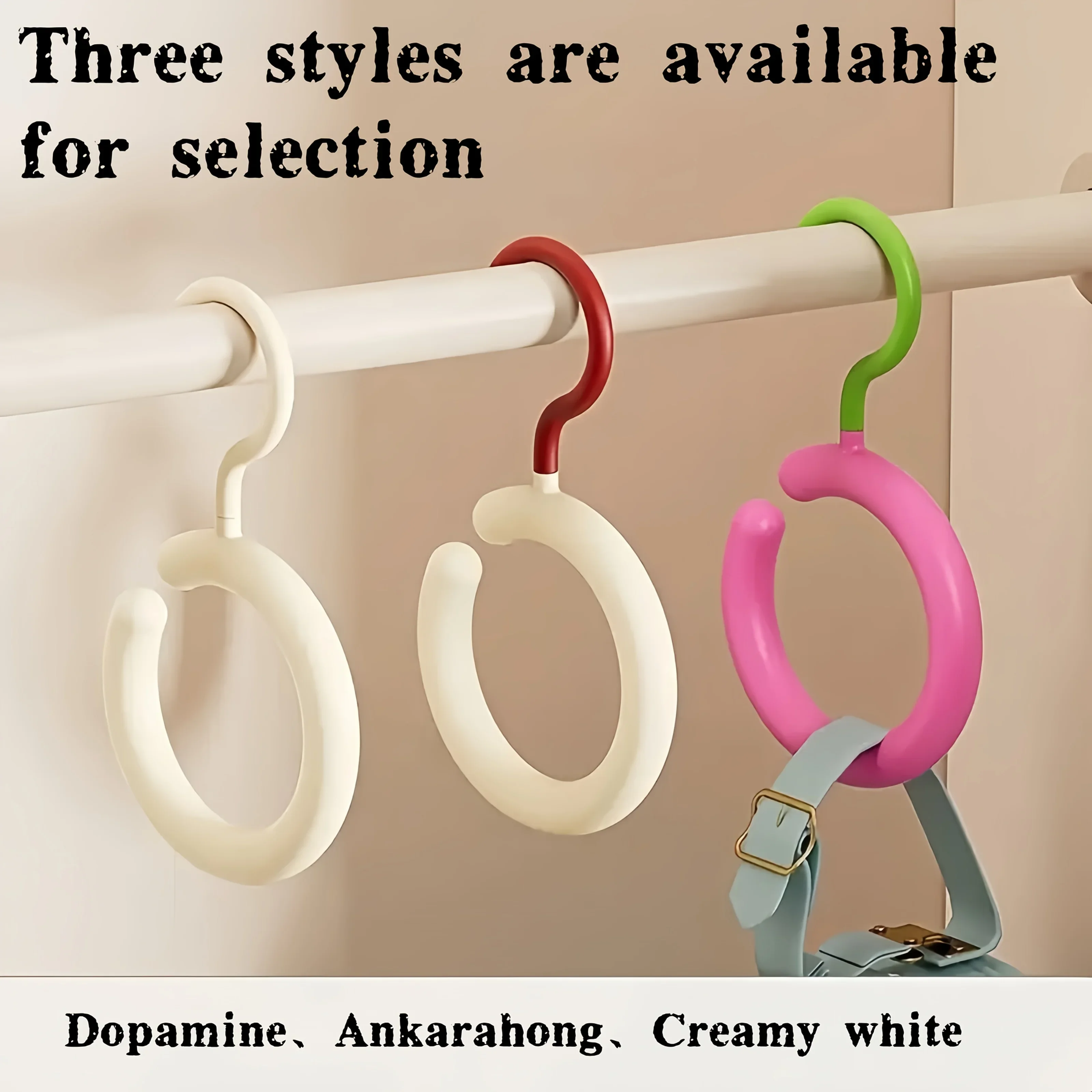 Rotating hanger - With an ergonomic handle that is easy to use, it is an ideal choice for hanging scarves, hats, shirts, bags,
