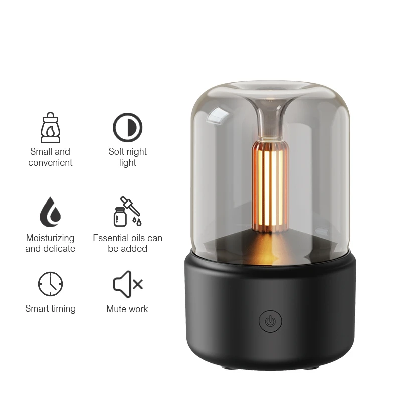 120ML aroma lilin Diffuser USB, pelembap udara rumah pembuat kabut dingin minyak esensial LED lampu malam tahan lama A