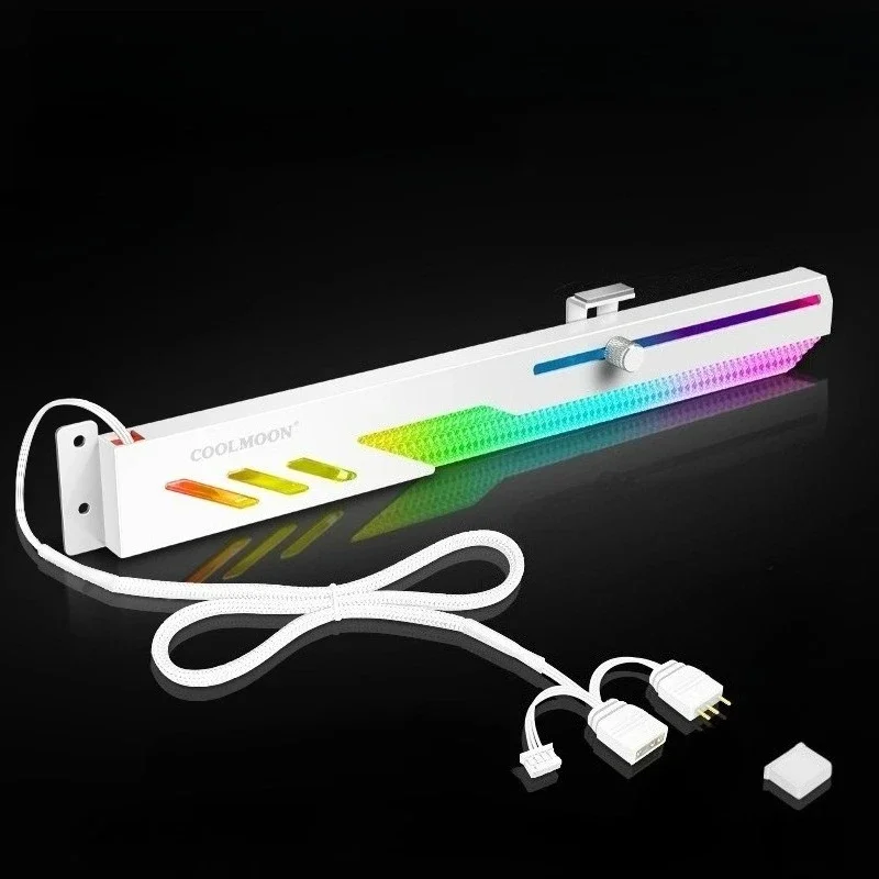 Cool Moon GT8 Horizontal Graphics Card Bracket argb Desktop Computer Diamond Fixed Graphics Card Companion support bracket