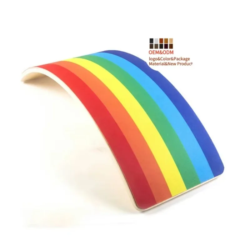 

Training Fitness Yoga Wooden Kids Standing Balance Board Rainbow Balance Board Kids Rocking Board Wooden Double