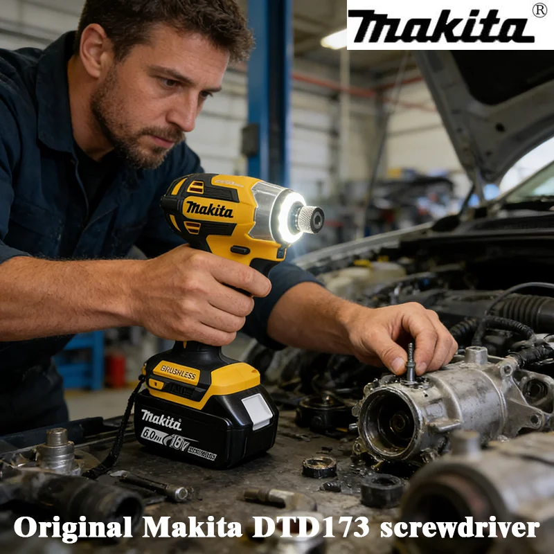 

2026 New 18v Makita DTD173 screwdriver Brushless Impact Driver Power Tool Multifunctional Tool, Free 6Ah battery included
