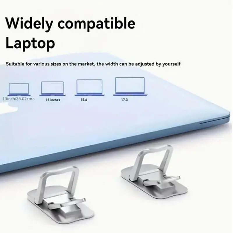 

A01M-2Pcs Portable Laptop Stand Computer Riser Lift Self-Adhesive Foldable Invisible Notebook Adjustable Height Stand