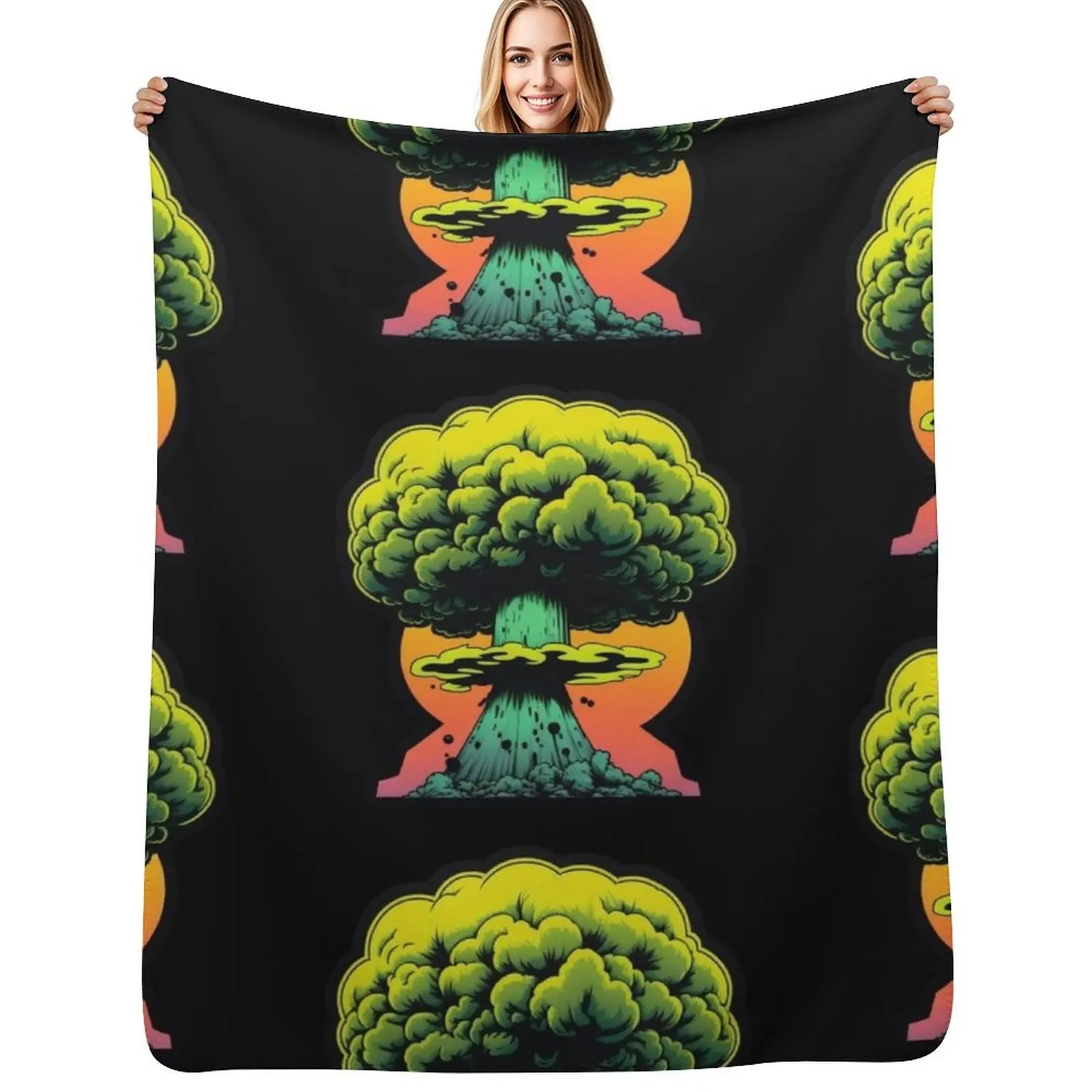 Manta con diseño de explosión nuclear WW3, manta suave y cálida, regalo para hombres, mujeres y adultos