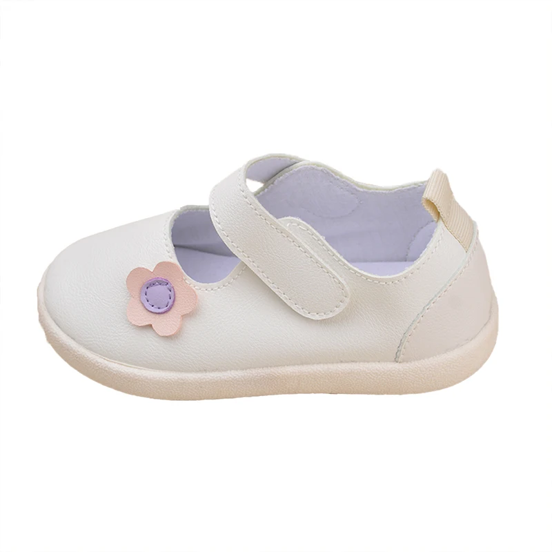 Baby Girls Spring New Lovely Little Flower Design Sneakers Low-top Solid Color Princess Shoes EK9S63