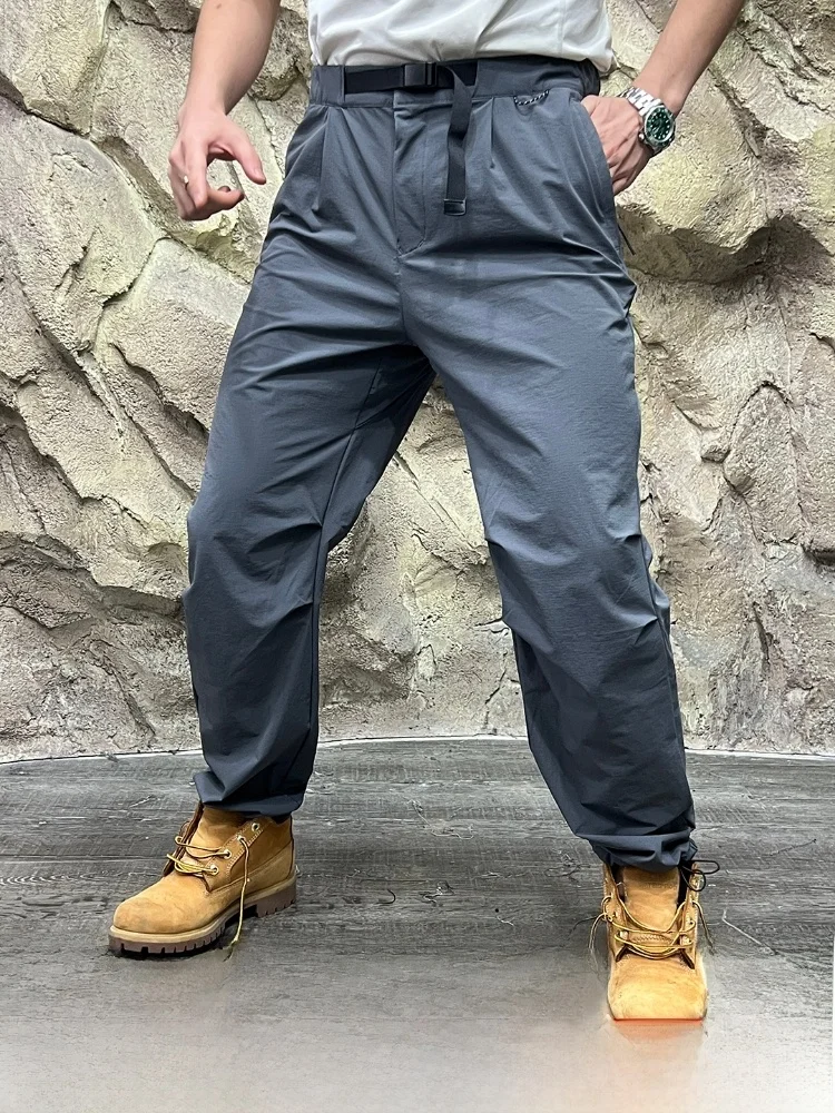 

PATERNO мужские повседневные брюки десантника с регулируемой талией, универсальные осенние брюки для отдыха, прямые брюки с деталями