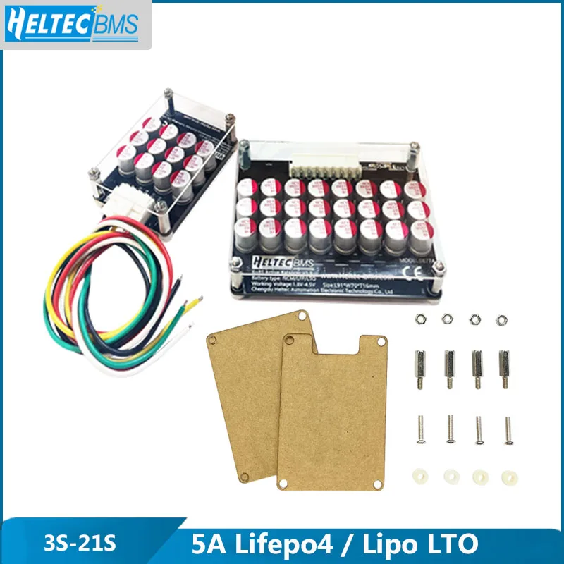 5A  Active Balancer/Active Equalizer Capacitor Board 4S 8S 16S Li-ion Lifepo4 LTO Lithium Battery with Acrylic Protective Case