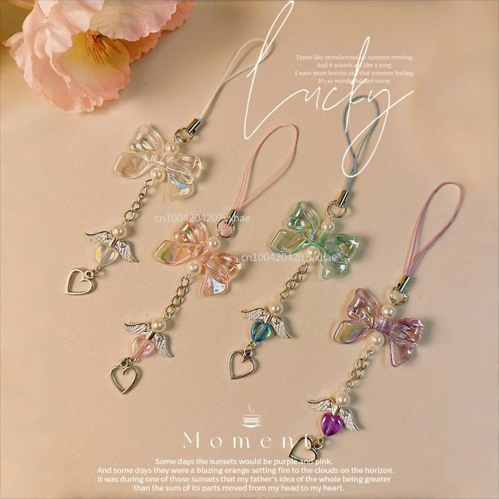 Y2K Phone Charm Bow Heart Star Keychain Pendant Kawaii Key Chain Bag Phone Chain Cute Accessory For Gift Girls Women Jewelry