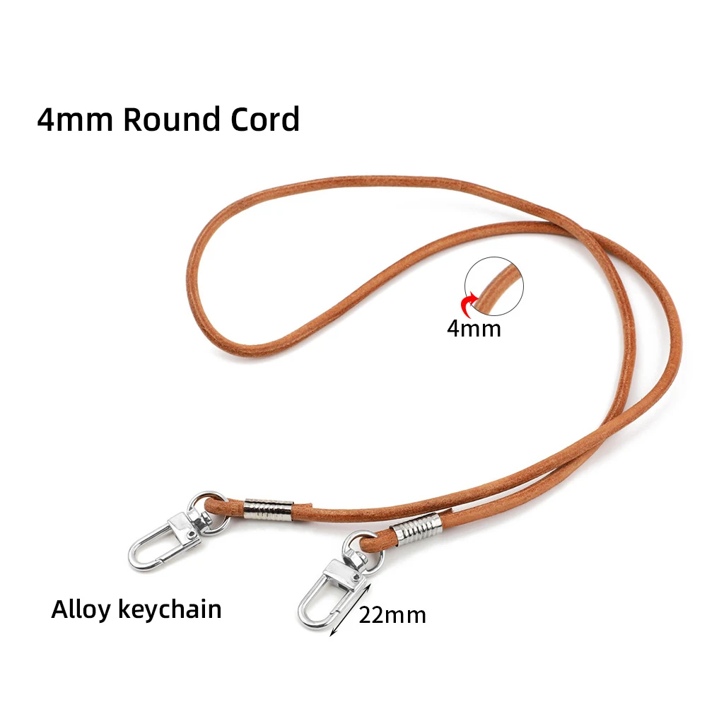 Decorate Cord with Keychain Jeans Pants Dresses Genuine Leather Bag Strap 60cm Skinny Belt Leather Braided Keyring Vintage Tan