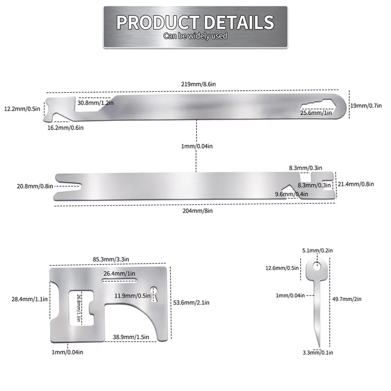 T19C 6Pcs Universal Tool Kit,High Elastic Stainless Steel Repair Tools,Multipurpose Home Tools Set