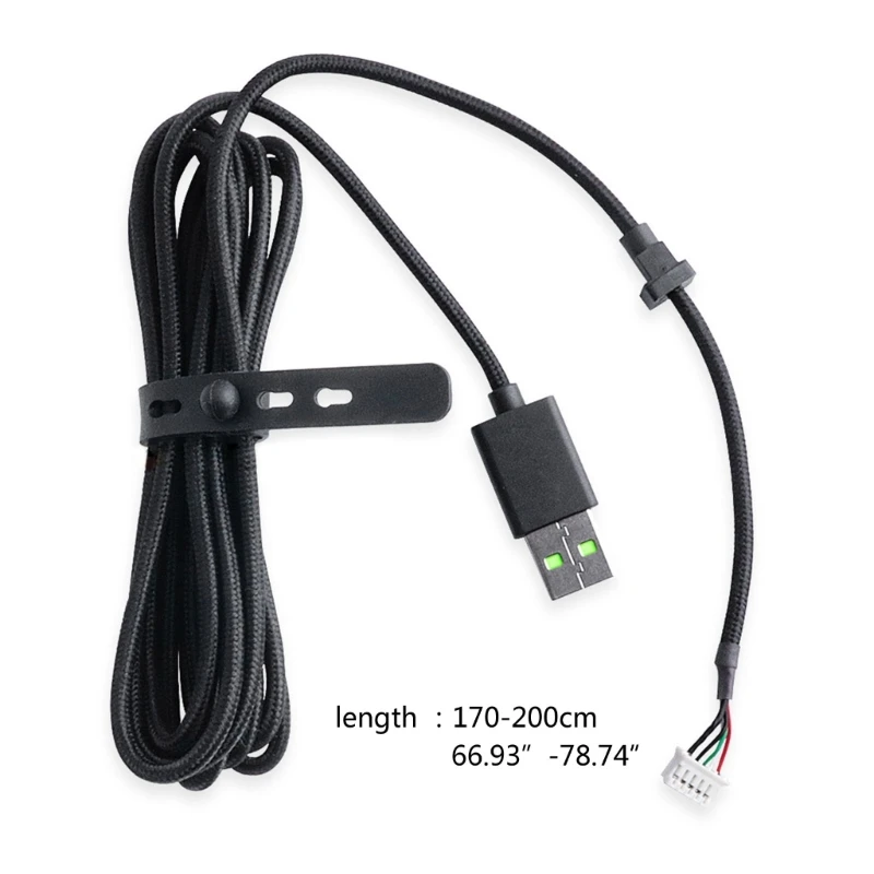 USB Charging Cable PVC Line Wire for Razer Kraken Ultimate / 7.1 V2 RGB / V3 Wired / Kitty Edition Headphone Part Repair F19E
