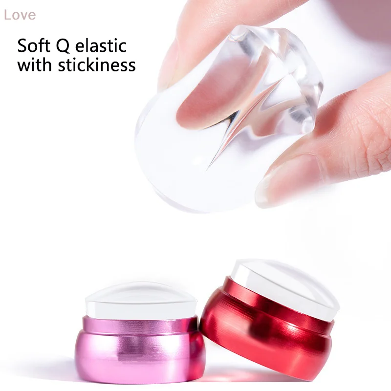 Gelee Silikon Nagel Stamper Schaber Mit Kappe Set Nagel Vorlagen Stempel Für Stempeln Polnischen Druck Maniküre Nail art Stempel Werkzeug