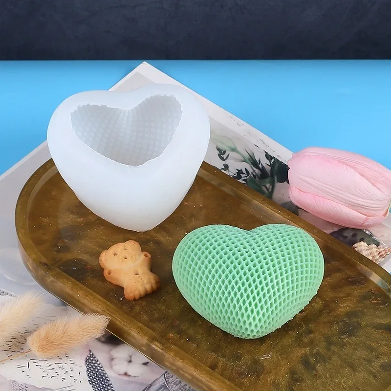 DIY Love Heart 3D Silicone Mould for Valentine Car Scented Candle Squishy Ornament Chocolate Fondant Baking Home Decor Gift Tool 4
