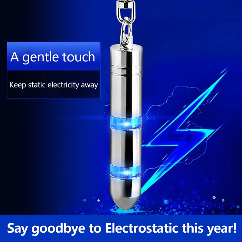 1pcs Human Body Static Eliminator Tiny Static Rod Electrostatic Discharger Key Ring  Anti-Static Glowing Keychain LED Lightatic