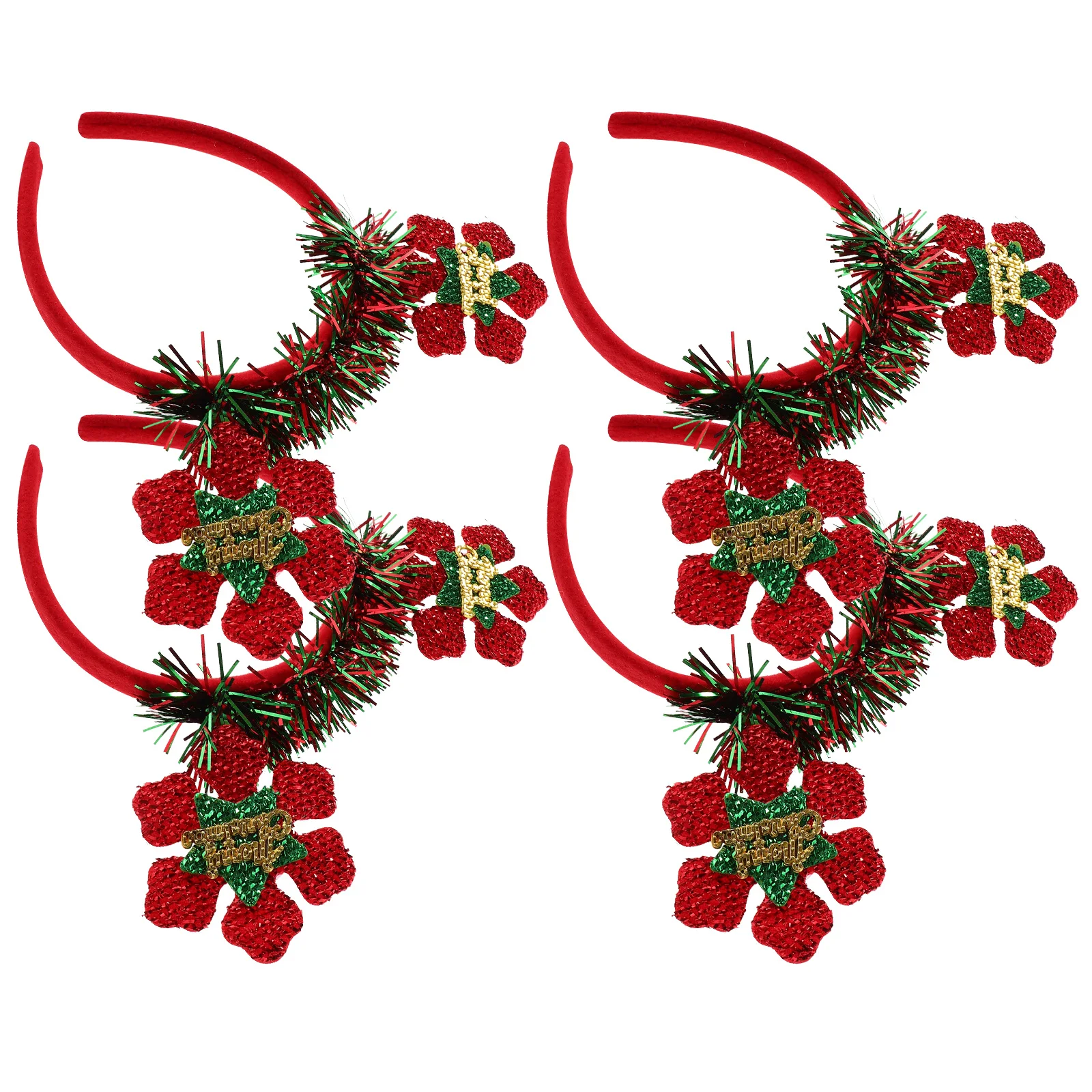 

4 Pcs Snowflake Headband Hair Leagues Girls Accessories for Ropes Ties Accsesories Clips Christmas Hoop Cartoon