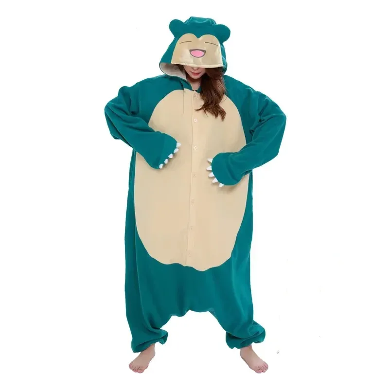 

TAKARA TOMY Smile Snorlax Onesie Kigurumi Cosplay Costume Cartoon Christmas Pajamas Fleece Women Full Body Anime