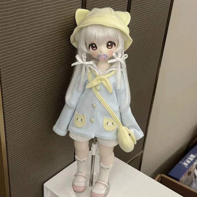 

Одежда для кукол BJD, подходящая для размеров 1/4, милый синий костюм котенка, аксессуары для кукол (4 точки)