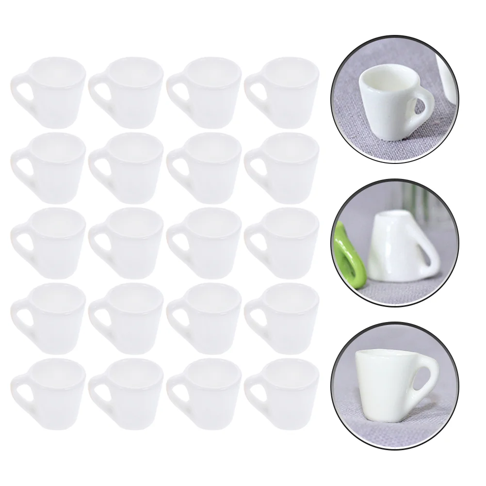 20 Pcs Dollhouse Mug Miniature Childrens Espresso Cup Kids Pretend Kitchen Props Cups Children’s Milk Water Photo