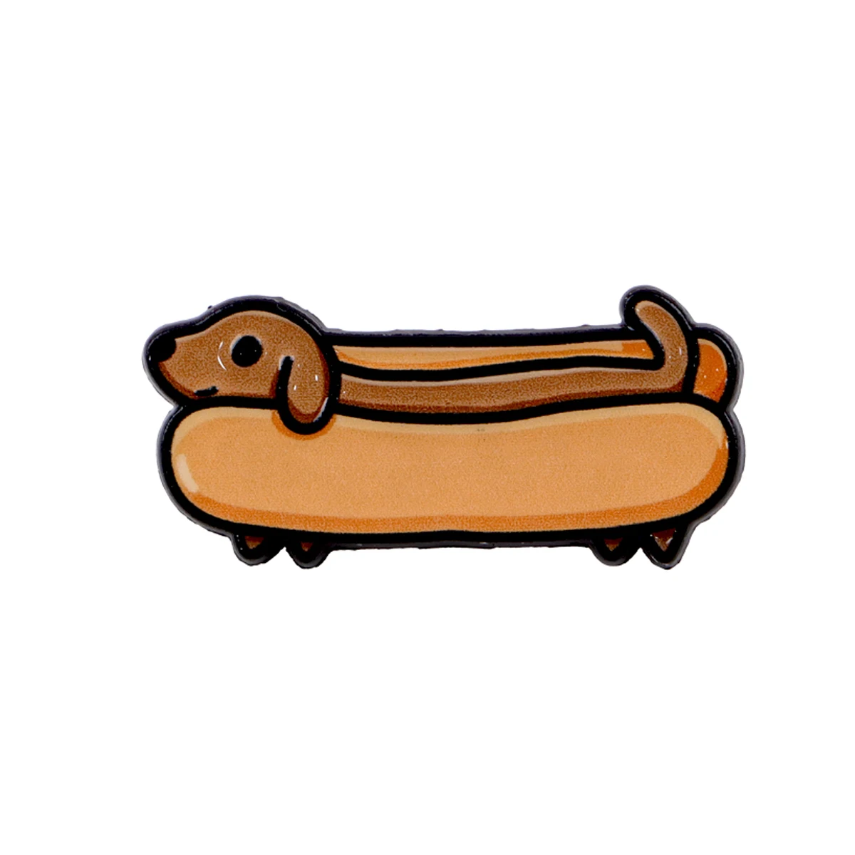 Lustige Dackel-Hunde-Emaille-Anstecknadel, Niedliche Würstchenhunde-Brosche für Tierliebhaber & Rucksack-Dekoration, Geschenk für Freunde – Detail 2