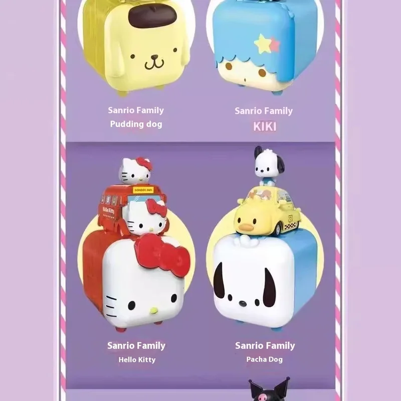 New Product: Sanrio Riding Family Team Travel Notes Series Random Blind Box Cartoon Cute Mobile Small Car Desktop Ornament