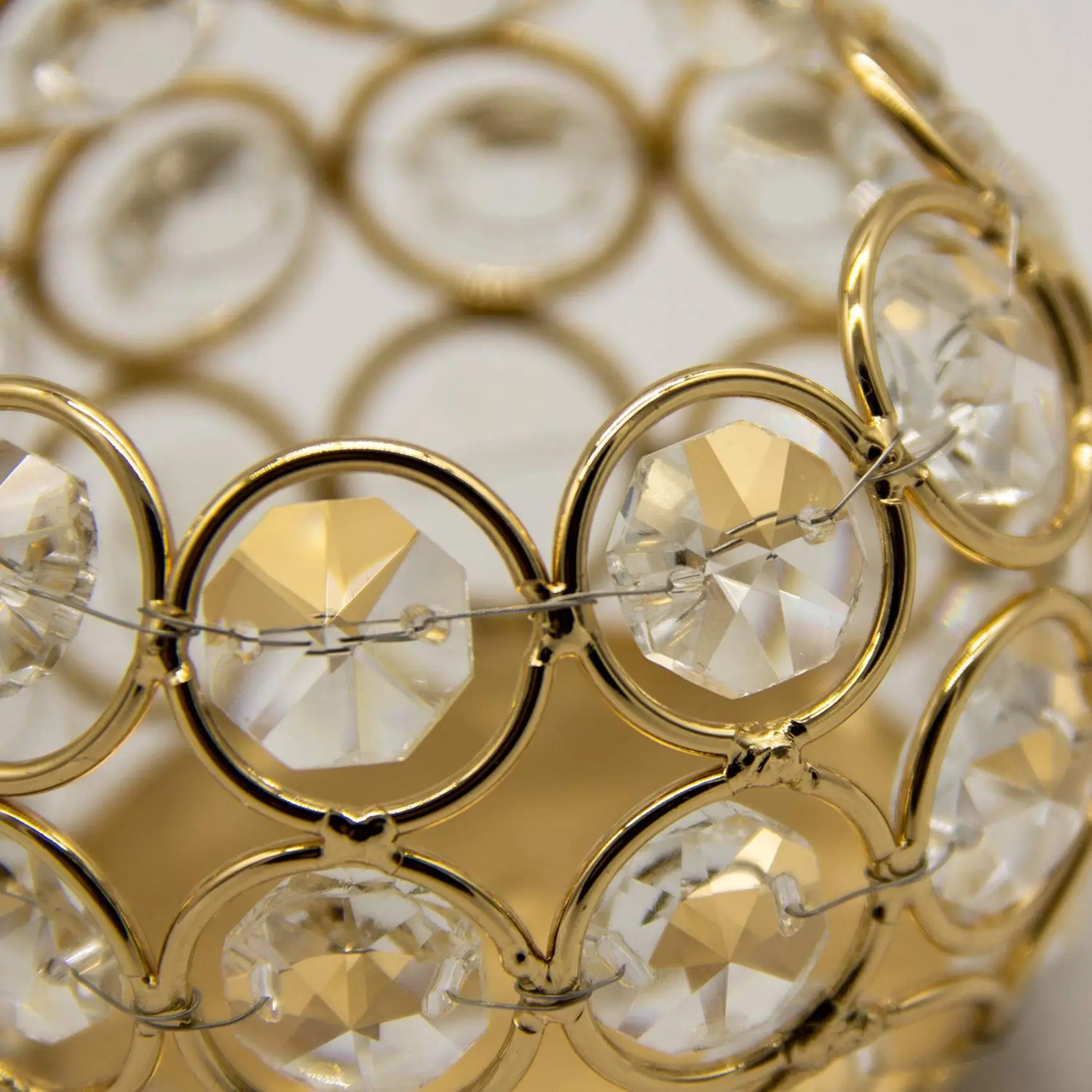 Gold Crystal Candle Holders Set Of 4 Round Votive Tea Light Candle Holder Bulk For Wedding Party Home Decor