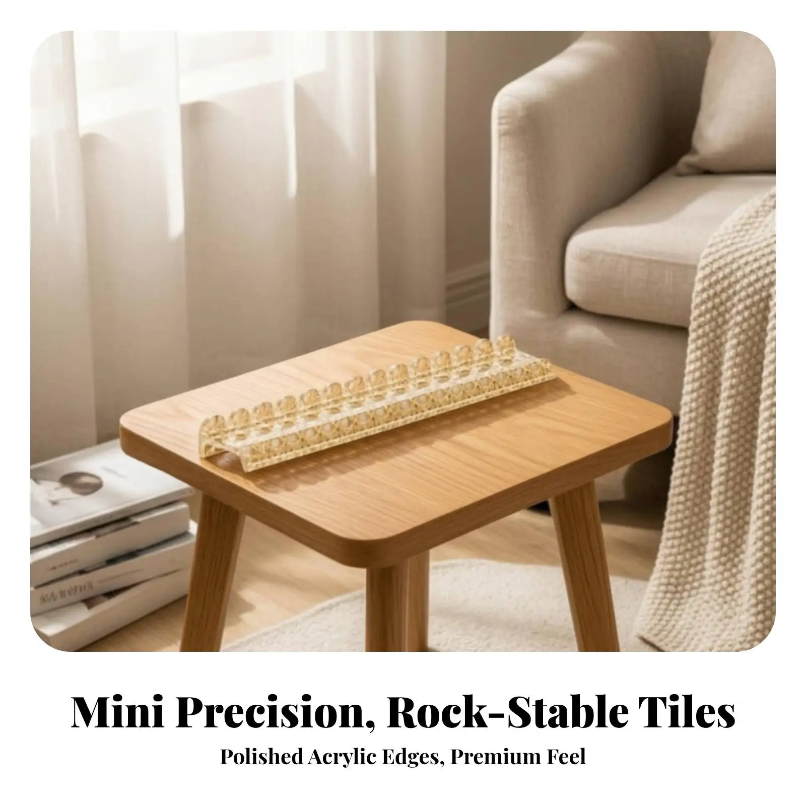 Rattan Style Mahjong Ruler Acrylic Tile Holder for Mahjong Set Professional Game Accessory Portable Rack for Tabletop Play