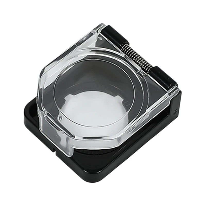02DC Push Button Switches Cover with Clear Lift Up Lid, Spring Opening Top and Black Base for Cleaner Button Area Daily Dust