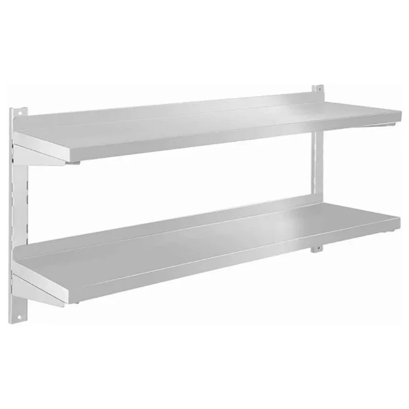 

Commercial household kitchen wall panel stainless steel lifting double shelf anti-rust wall