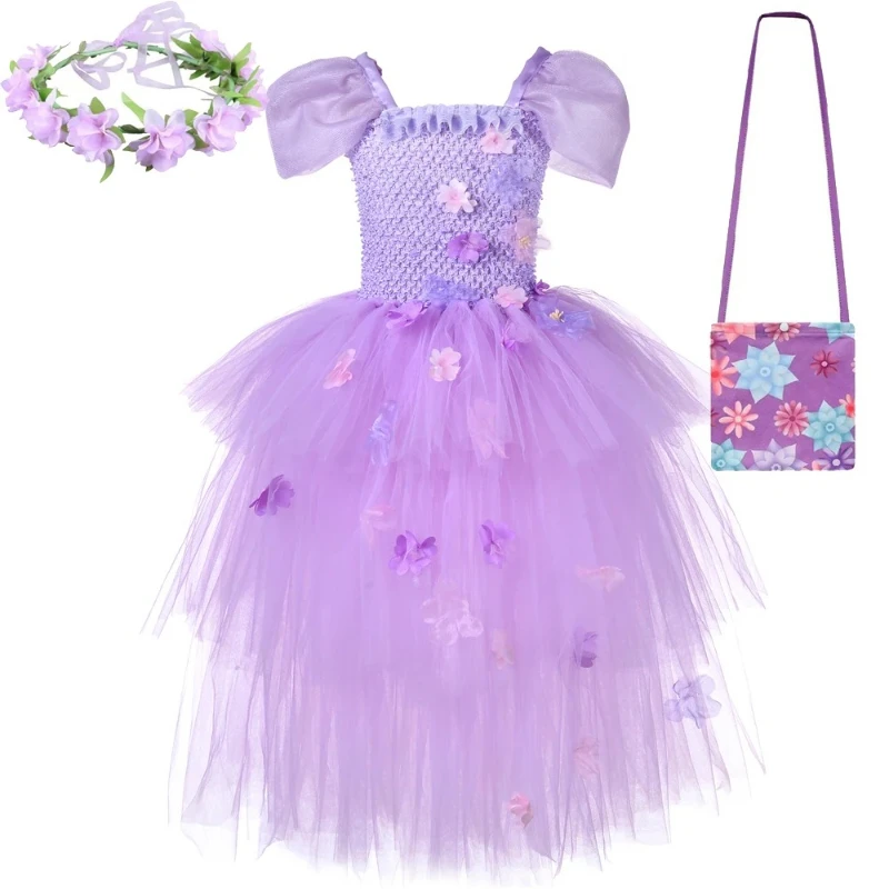 European Cartoon Themed Multi-Layer Dress, Kids Outfit for Birthday Parties & Christmas, Girl's Puff Sleeve Ballet Princess Gown