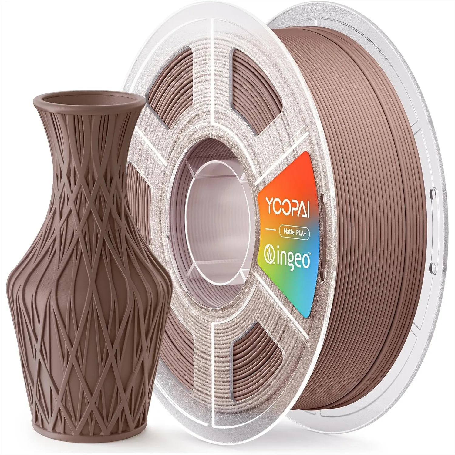 

PLA+ Matte Filament 1.75mm, Soft Matte Finish, Reduced Layer Lines, 1KG 3D Printer Filament, Earth Brown