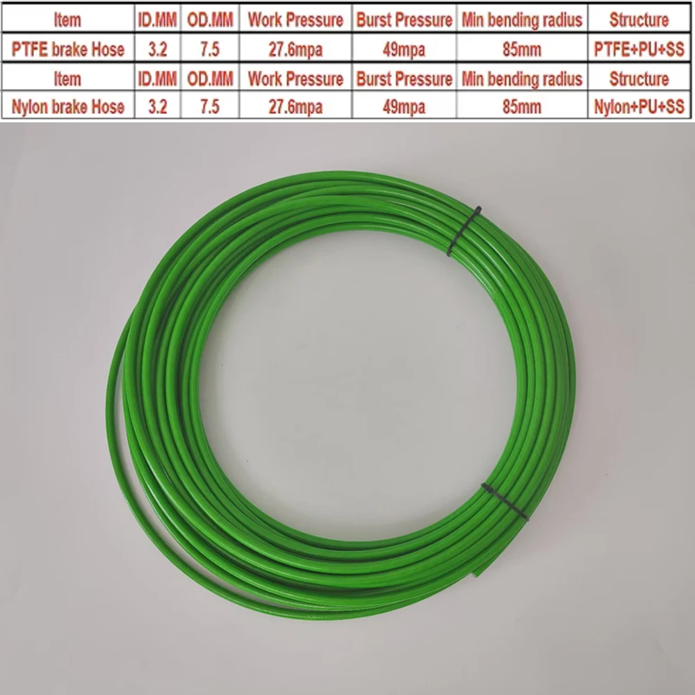 Green AN3 Motorcycle, bicycle brake hose, braided stainless steel brake clutch, oil hose, universal hydraulic brake cable 1M~10M