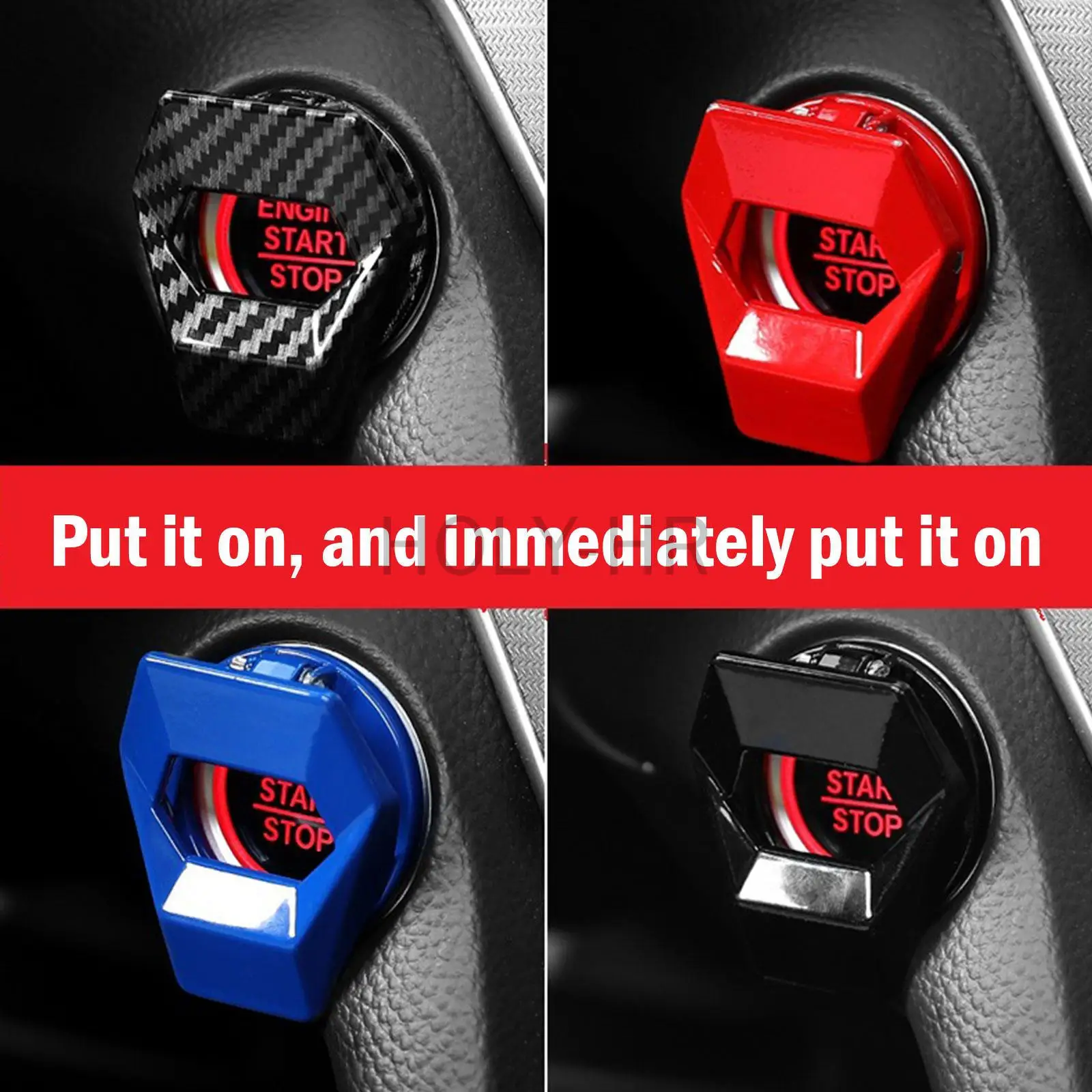 New universal car engine start stop switch button protective cover, anti scratch car interior design car product accessories