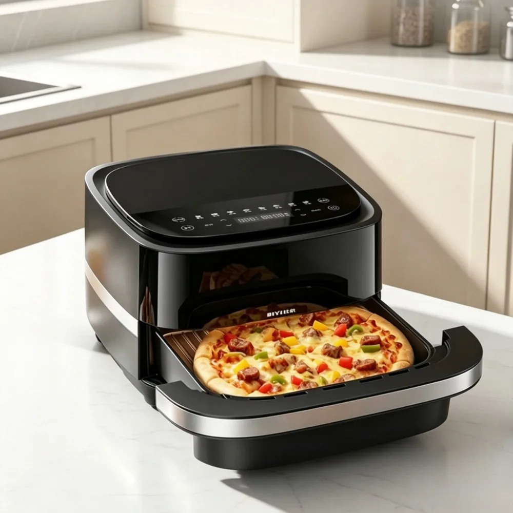 4L Visual Air Fryer Oven with Window Large Capacity Pizza Maker Auto No-Turn Design Perfect Crispy Results Every Time 220V