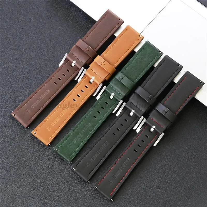 Cinturini in pelle di vitello retrò 18mm 20mm 22mm 24mm per cinturino Smartwatch per accessori per orologi Seiko a sgancio rapido marrone scuro