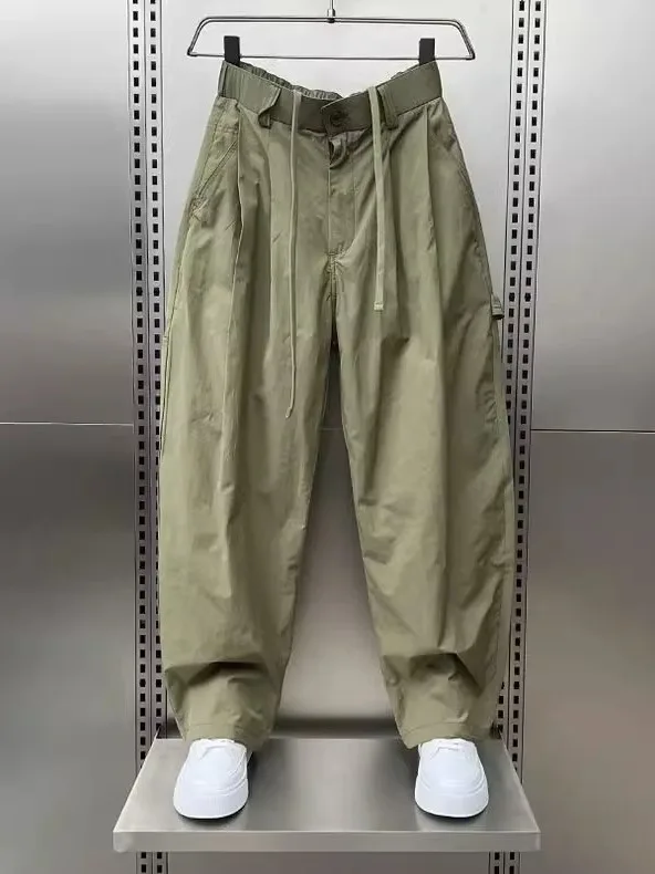 

Летние тонкие мужские широкие брюки большого размера для спецодежды, свободные комбинезоны, молодежные брюки Faion Qui Dry прямого кроя